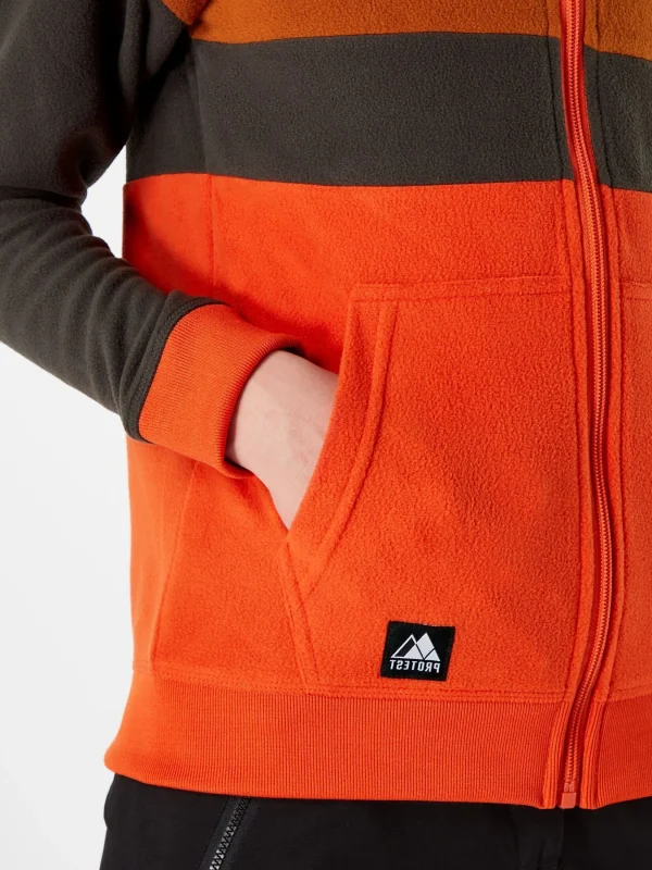 Protest Full Zip Hoodie “ PRTBOB JR In Orange Fire 6