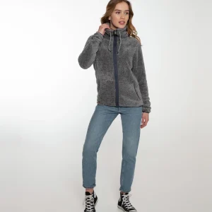 Protest Full Zip Top “ RIRI In Dark Grey Melee 13