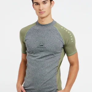 Protest Kurzarm-Rashguard “ PRTHORROCKS In Dark Grey Melee 11