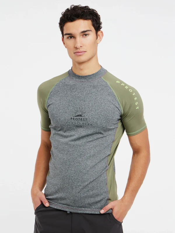 Protest Kurzarm-Rashguard “ PRTHORROCKS In Dark Grey Melee 3