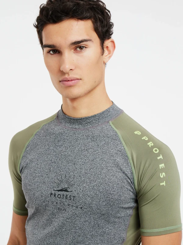 Protest Kurzarm-Rashguard “ PRTHORROCKS In Dark Grey Melee 7