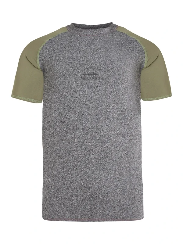 Protest Kurzarm-Rashguard “ PRTHORROCKS In Dark Grey Melee 1