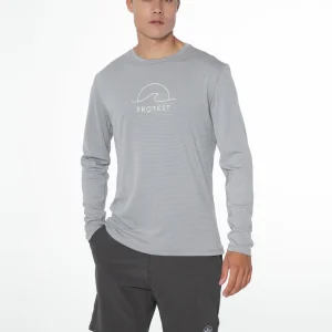 Protest Rashguard Long Sleeve “ PRTAILMER In Dark Grey Melee 11