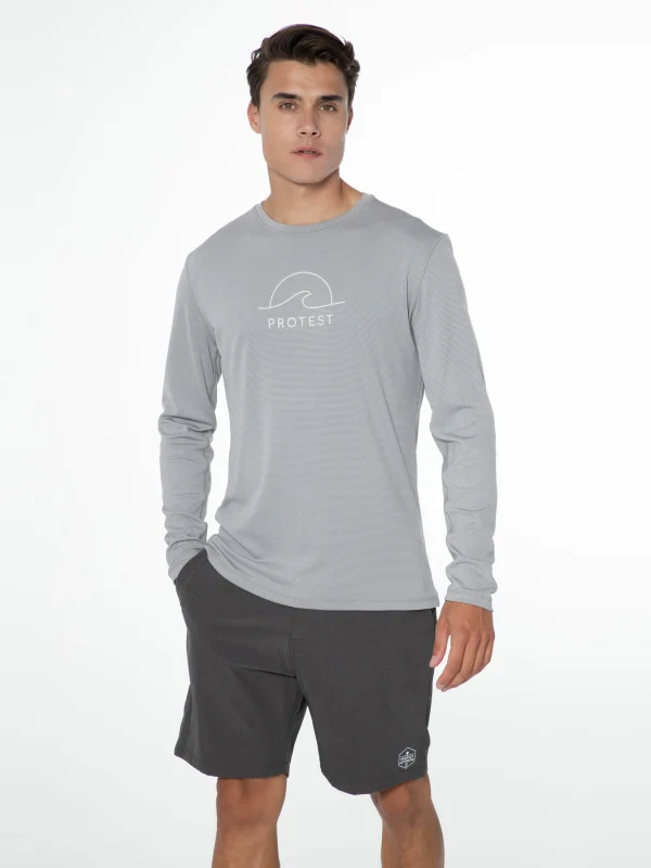 Protest Rashguard Long Sleeve “ PRTAILMER In Dark Grey Melee 3
