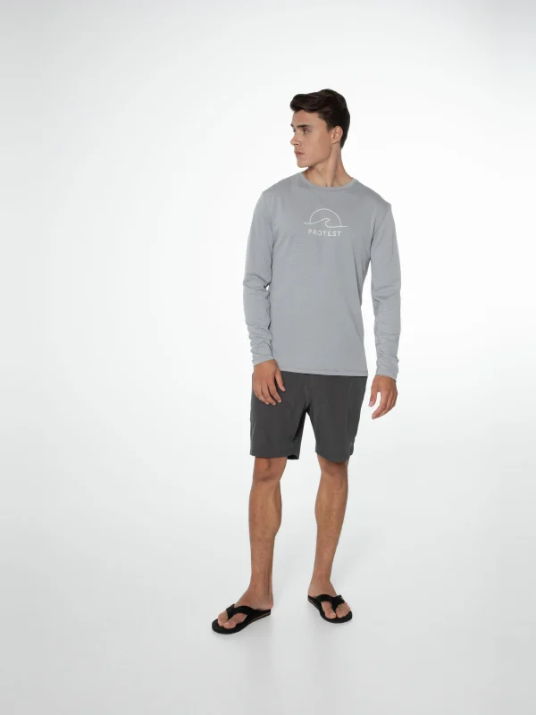 Protest Rashguard Long Sleeve “ PRTAILMER In Dark Grey Melee 4