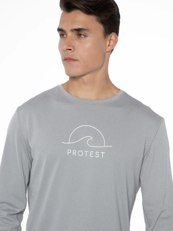 Protest Rashguard Long Sleeve “ PRTAILMER In Dark Grey Melee 7