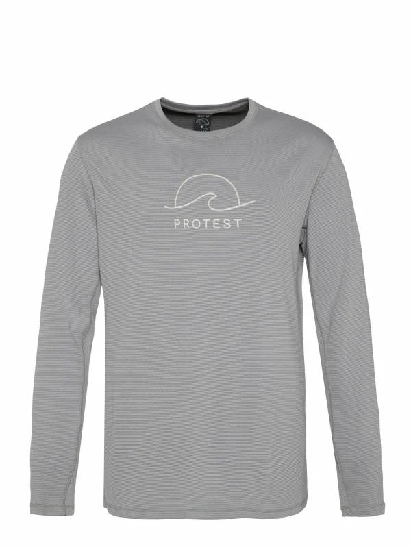 Protest Rashguard Long Sleeve “ PRTAILMER In Dark Grey Melee 1