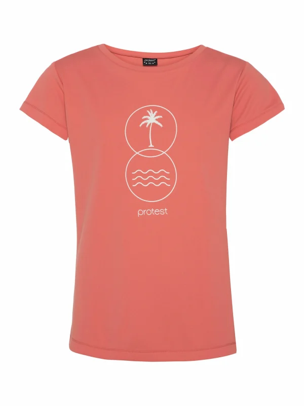 Protest Rashguard Short Sleeve “ PRTAMELIA JR In Cottagerust 1
