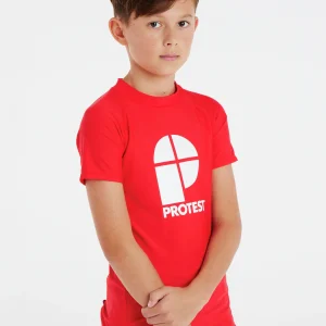 Protest Rashguard Short Sleeve “ PRTBERENT JR In Tomato 11