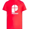 Protest Rashguard Short Sleeve “ PRTBERENT JR In Tomato 10