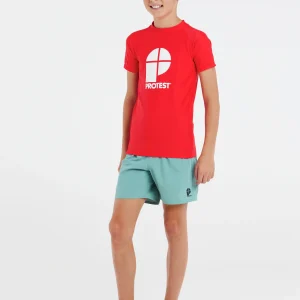 Protest Rashguard Short Sleeve “ PRTBERENT JR In Tomato 13