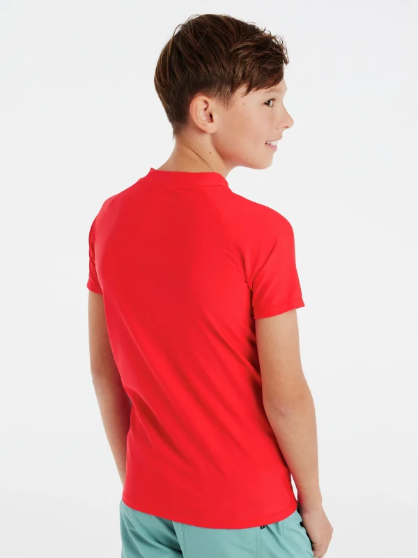 Protest Rashguard Short Sleeve “ PRTBERENT JR In Tomato 5