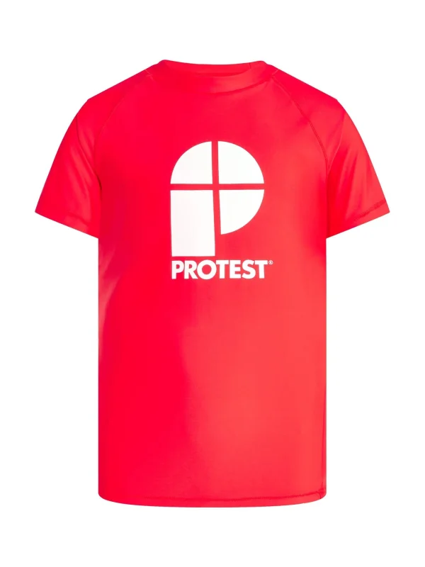 Protest Rashguard Short Sleeve “ PRTBERENT JR In Tomato 1