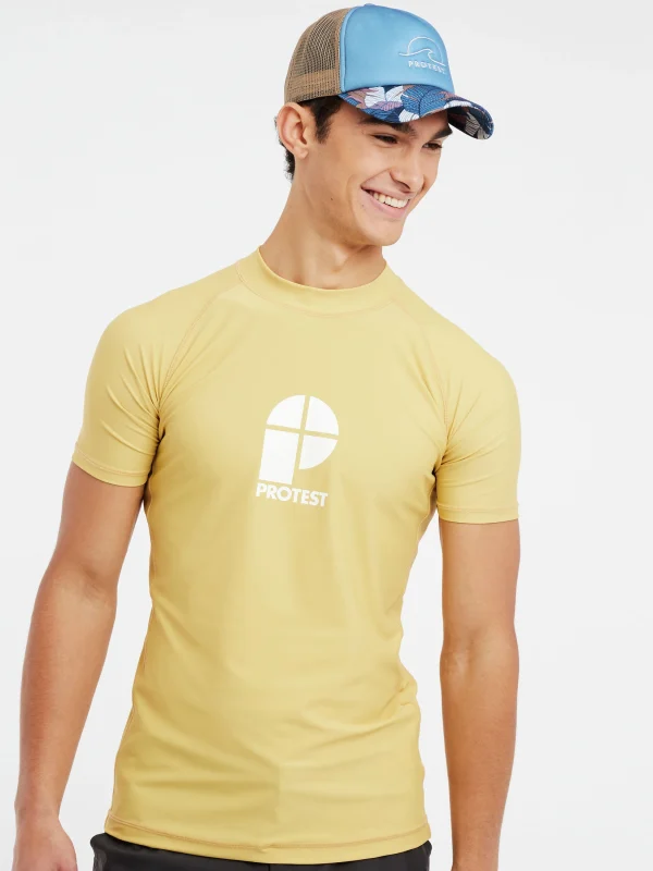 Protest Rashguard Short Sleeve “ PRTCATER In ButterYellow 3
