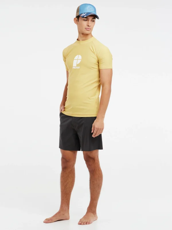 Protest Rashguard Short Sleeve “ PRTCATER In ButterYellow 4