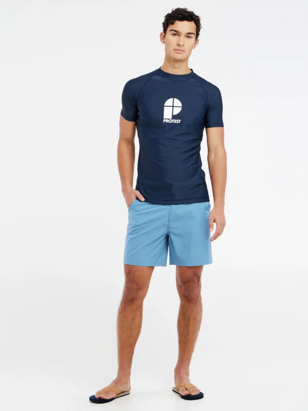 Protest Rashguard Short Sleeve “ PRTCATER In Night Skyblue 4