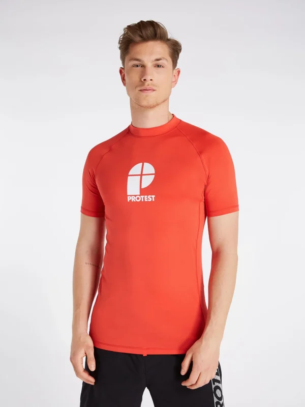 Protest Rashguard Short Sleeve “ PRTCATER In Tomato 3