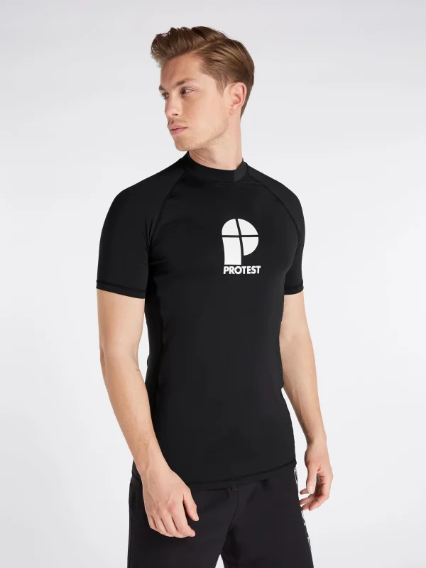 Protest Rashguard Short Sleeve “ PRTCATER In True Black 3