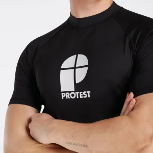 Protest Rashguard Short Sleeve “ PRTCATER In True Black 16